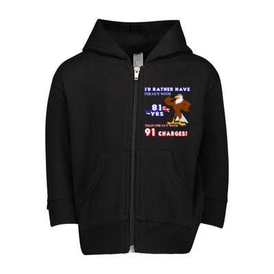 Funny American Usa Political Election 2024 Pro Joe Biden Toddler Zip Fleece Hoodie