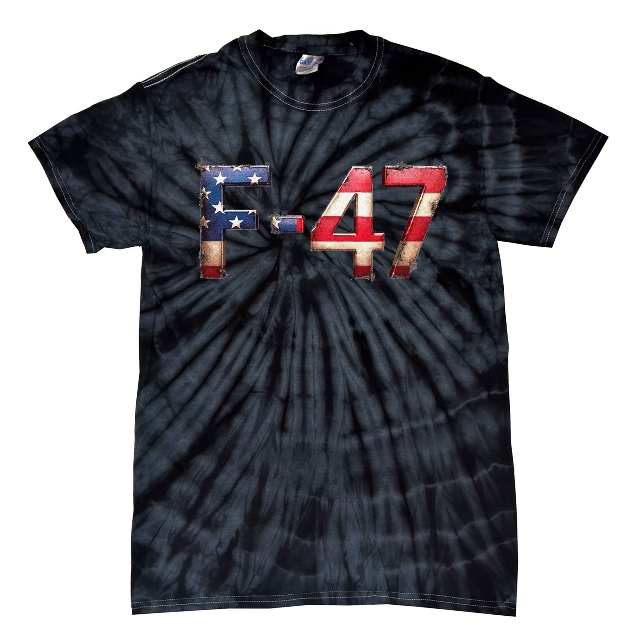 F-47 Aircraft USA Superpower Dominance Vintage Warbird Tie-Dye T-Shirt