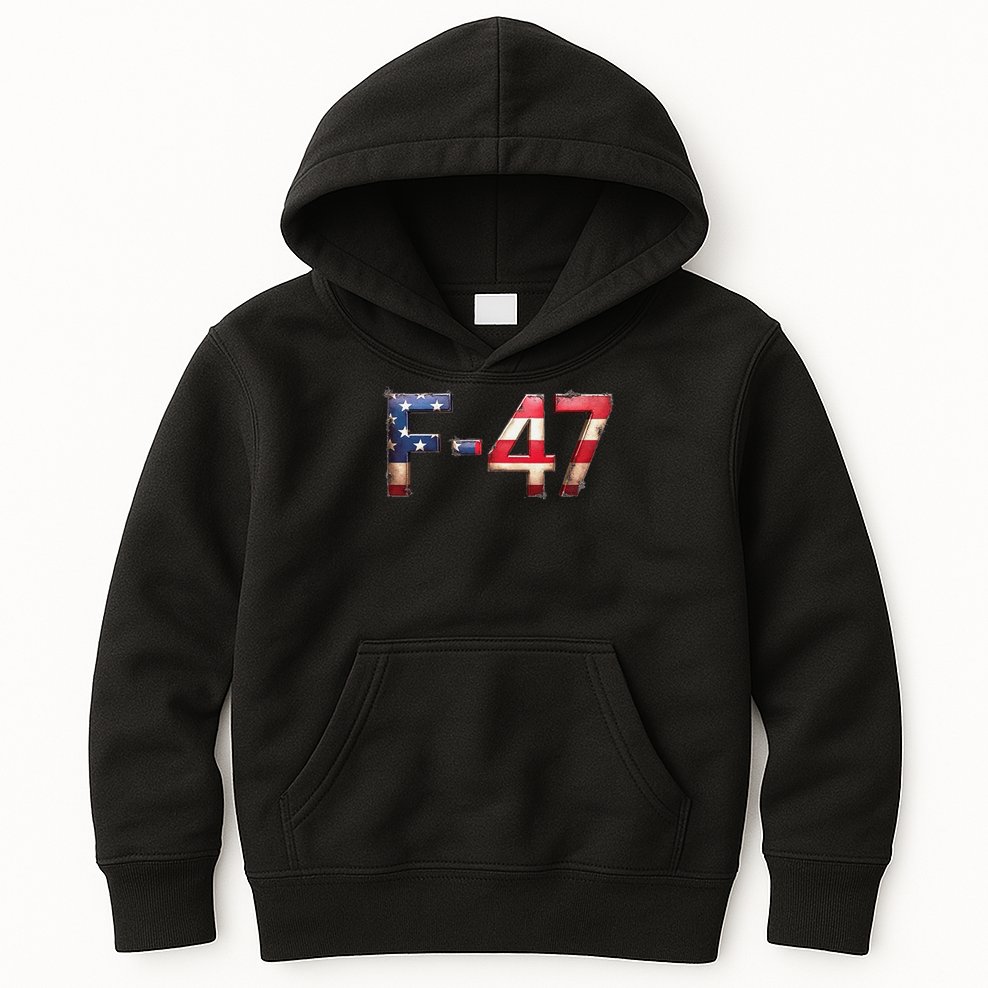 F-47 Aircraft USA Superpower Dominance Vintage Warbird Kids Hoodie