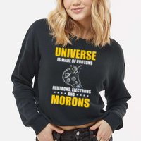Funny Astronomy Uranus Astronomer Astrophysics Cropped Pullover Crew