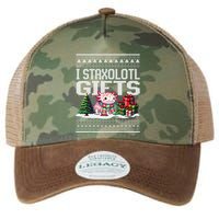 Funny Axolotl Ugly Christmas Sweater Stacks Axolotl Presents Legacy Tie Dye Trucker Hat