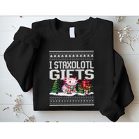 Funny Axolotl Ugly Christmas Sweater Stacks Axolotl Presents Sweatshirt