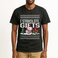 Funny Axolotl Ugly Christmas Sweater Stacks Axolotl Presents Tall T-Shirt