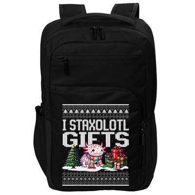 Funny Axolotl Ugly Christmas Sweater Stacks Axolotl Presents Impact Tech Backpack