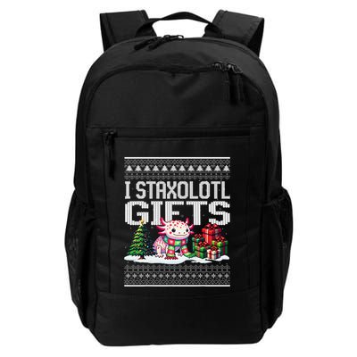 Funny Axolotl Ugly Christmas Sweater Stacks Axolotl Presents Backpack