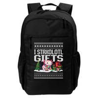 Funny Axolotl Ugly Christmas Sweater Stacks Axolotl Presents Backpack