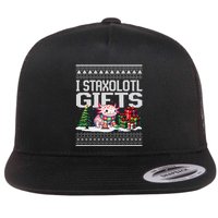 Funny Axolotl Ugly Christmas Sweater Stacks Axolotl Presents Flatbill Hat