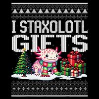 Funny Axolotl Ugly Christmas Sweater Stacks Axolotl Presents 16 in Basic Backpack