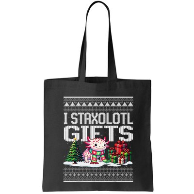 Funny Axolotl Ugly Christmas Sweater Stacks Axolotl Presents Bag