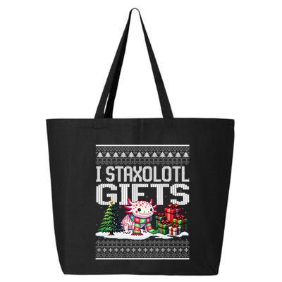 Funny Axolotl Ugly Christmas Sweater Stacks Axolotl Presents 25L Jumbo Tote