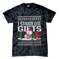 Funny Axolotl Ugly Christmas Sweater Stacks Axolotl Presents Tie-Dye T-Shirt