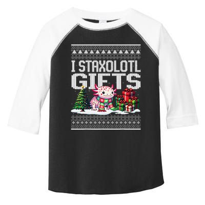 Funny Axolotl Ugly Christmas Sweater Stacks Axolotl Presents Toddler Fine Jersey T-Shirt