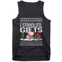 Funny Axolotl Ugly Christmas Sweater Stacks Axolotl Presents Tank Top