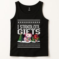 Funny Axolotl Ugly Christmas Sweater Stacks Axolotl Presents Tank Top