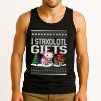 Funny Axolotl Ugly Christmas Sweater Stacks Axolotl Presents Tank Top