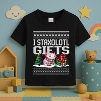 Funny Axolotl Ugly Christmas Sweater Stacks Axolotl Presents Toddler T-Shirt