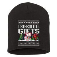 Funny Axolotl Ugly Christmas Sweater Stacks Axolotl Presents Short Acrylic Beanie