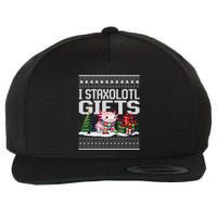 Funny Axolotl Ugly Christmas Sweater Stacks Axolotl Presents Wool Snapback Cap