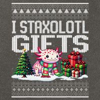 Funny Axolotl Ugly Christmas Sweater Stacks Axolotl Presents Cotton Canvas Backpack