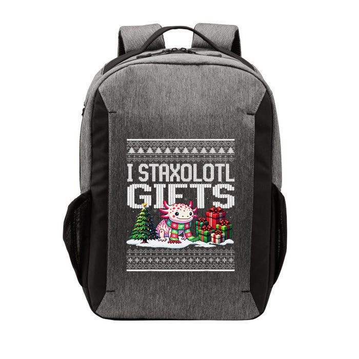Funny Axolotl Ugly Christmas Sweater Stacks Axolotl Presents Vector Backpack