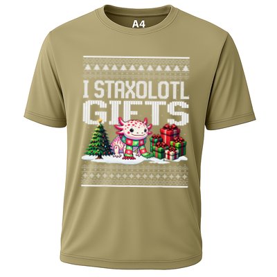 Funny Axolotl Ugly Christmas Sweater Stacks Axolotl Presents Performance Shirt