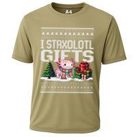Funny Axolotl Ugly Christmas Sweater Stacks Axolotl Presents Performance Shirt