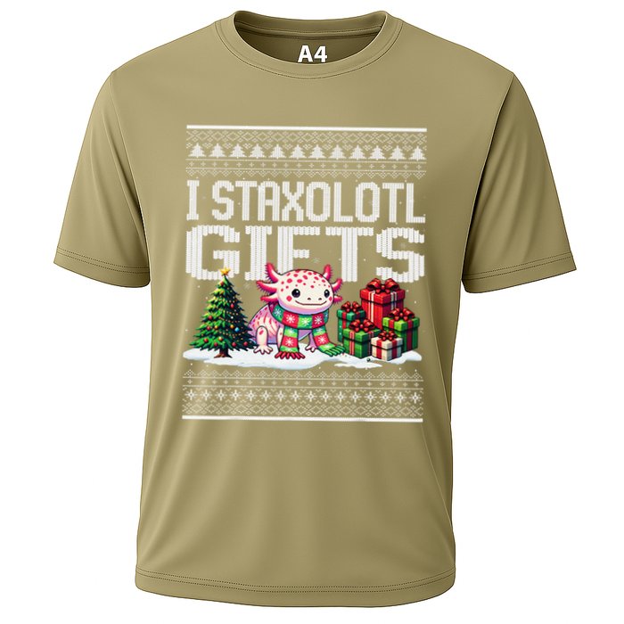 Funny Axolotl Ugly Christmas Sweater Stacks Axolotl Presents Performance Shirt