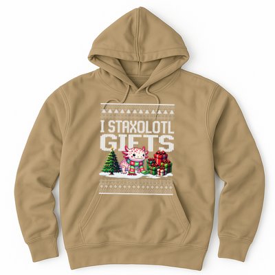 Funny Axolotl Ugly Christmas Sweater Stacks Axolotl Presents Hoodie