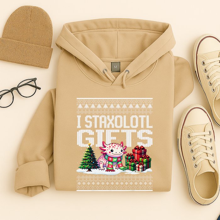 Funny Axolotl Ugly Christmas Sweater Stacks Axolotl Presents Hoodie