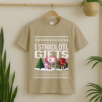 Funny Axolotl Ugly Christmas Sweater Stacks Axolotl Presents T-Shirt