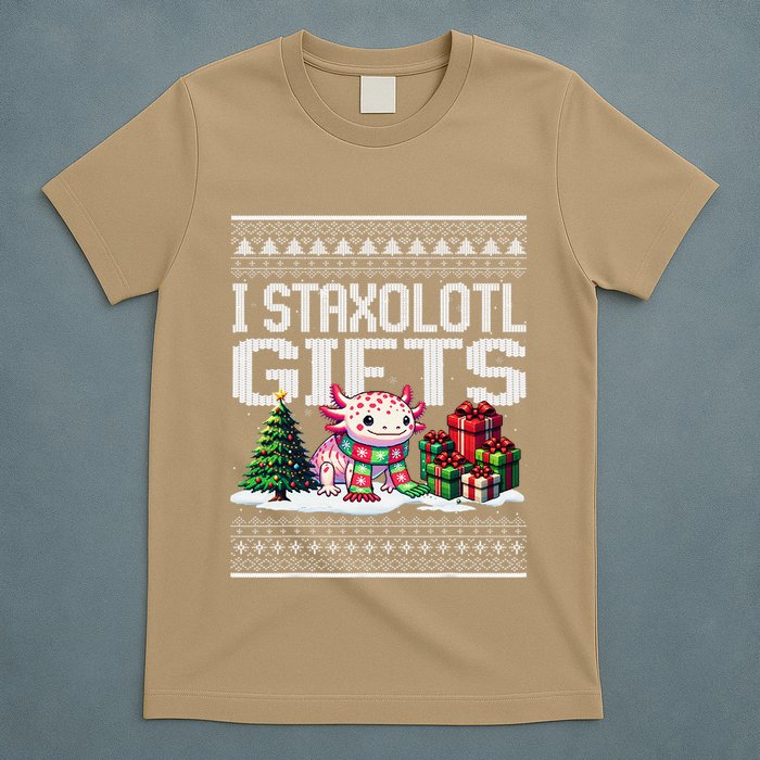 Funny Axolotl Ugly Christmas Sweater Stacks Axolotl Presents T-Shirt