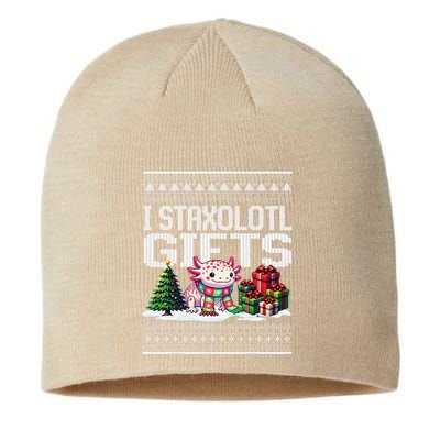 Funny Axolotl Ugly Christmas Sweater Stacks Axolotl Presents Sustainable Beanie