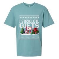 Funny Axolotl Ugly Christmas Sweater Stacks Axolotl Presents Sueded Cloud Jersey T-Shirt