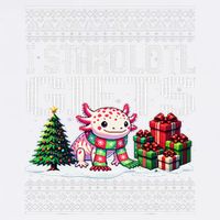 Funny Axolotl Ugly Christmas Sweater Stacks Axolotl Presents Garment-Dyed Sweatshirt