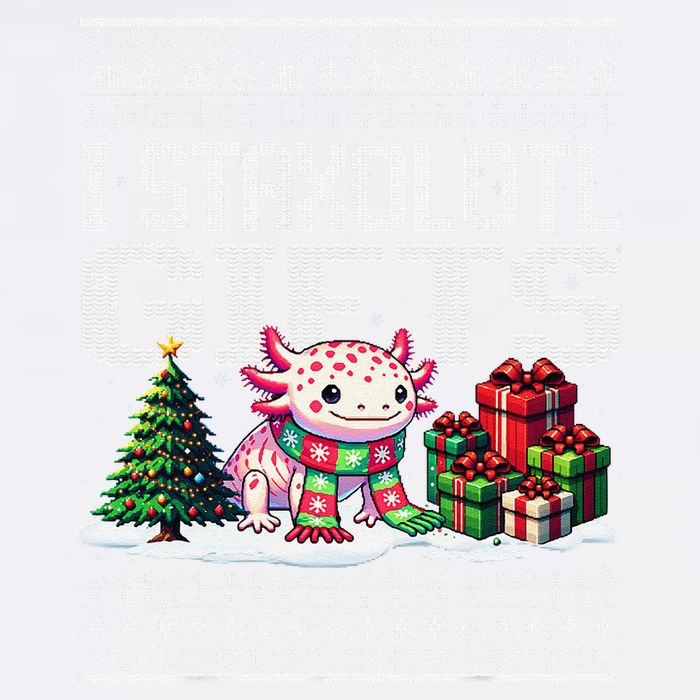 Funny Axolotl Ugly Christmas Sweater Stacks Axolotl Presents Garment-Dyed Sweatshirt