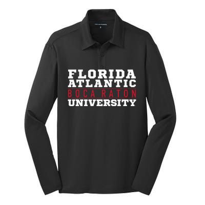 Florida Atlantic University Fau Owls Between The Lines Silk Touch Performance Long Sleeve Polo