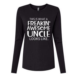 Freakin' Awesome Uncle Looks Like Gift For Uncles Gift Womens Cotton Relaxed Long Sleeve T-Shirt