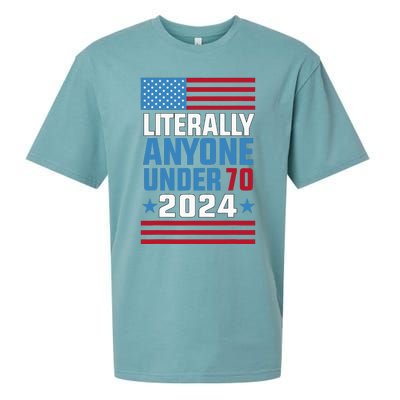 Funny Anyone Under 70 For 2024 President Election 2024 Sueded Cloud Jersey T-Shirt