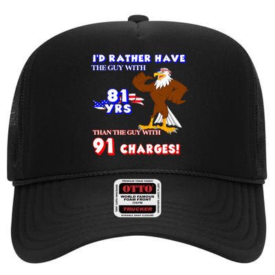 Funny American Usa Political Election 2024 Pro Joe Biden High Crown Mesh Back Trucker Hat