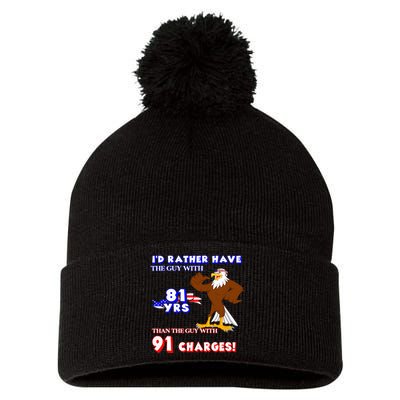 Funny American Usa Political Election 2024 Pro Joe Biden Pom Pom 12in Knit Beanie