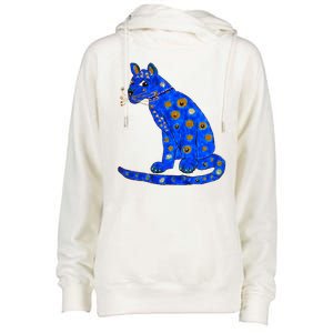 Funny ABBA Ugly Blue Cat Womens Funnel Neck Pullover Hood