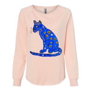 Funny ABBA Ugly Blue Cat Womens California Wash Sweatshirt