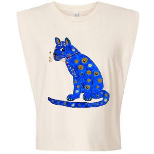 Funny ABBA Ugly Blue Cat Garment-Dyed Women's Muscle Tee