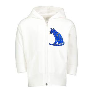 Funny ABBA Ugly Blue Cat Toddler Zip Fleece Hoodie