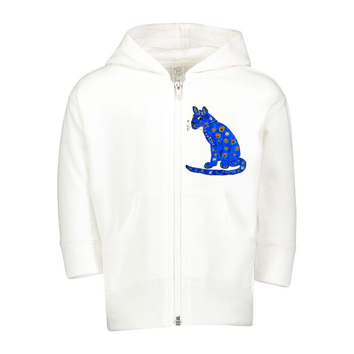 Funny ABBA Ugly Blue Cat Toddler Zip Fleece Hoodie