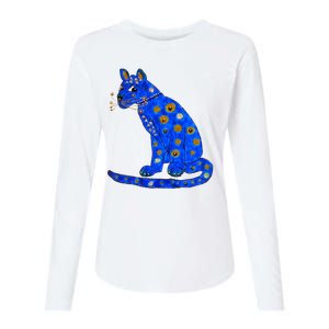 Funny ABBA Ugly Blue Cat Womens Cotton Relaxed Long Sleeve T-Shirt