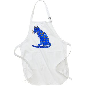 Funny ABBA Ugly Blue Cat Full-Length Apron With Pockets