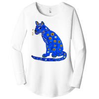 Funny ABBA Ugly Blue Cat Women's Perfect Tri Tunic Long Sleeve Shirt