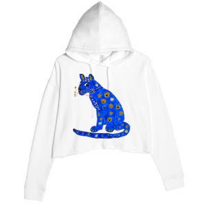 Funny ABBA Ugly Blue Cat Crop Fleece Hoodie