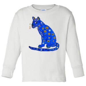 Funny ABBA Ugly Blue Cat Toddler Long Sleeve Shirt